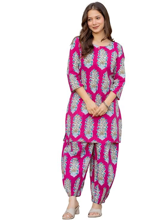 Brand: rytras rytras Women Pure Cotton Printed Straight Kurta Sets with Palazzos |Kurti Set for Woman|Cord Set for Women Cotton - Image 2